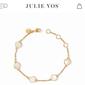 Julie Vos Gold plated and Mother of Pearl Bracelet and Earring set.